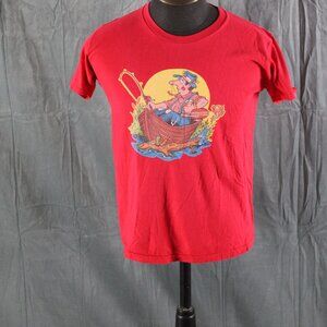 Vintage Graphic T-shirt - Fishterman Iron Graphic - Men's Large